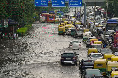 Delhi Weather: Traffic jam at ITO after heavy rainfall